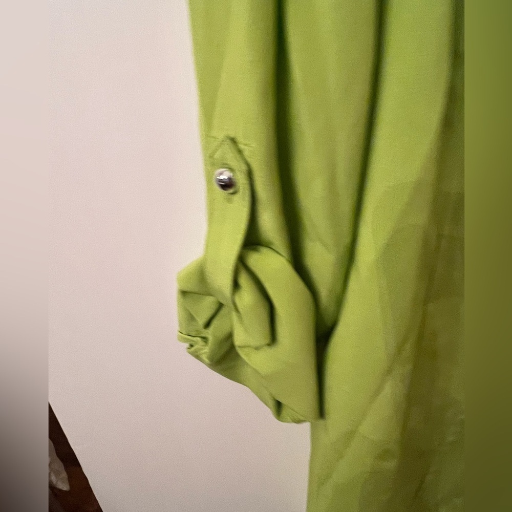 KATHY CHE NEW YORK STRETCH MILITARY SHIRT  COLOR IS CITRUS. SIZE PXL. NWT - Picture 7 of 8